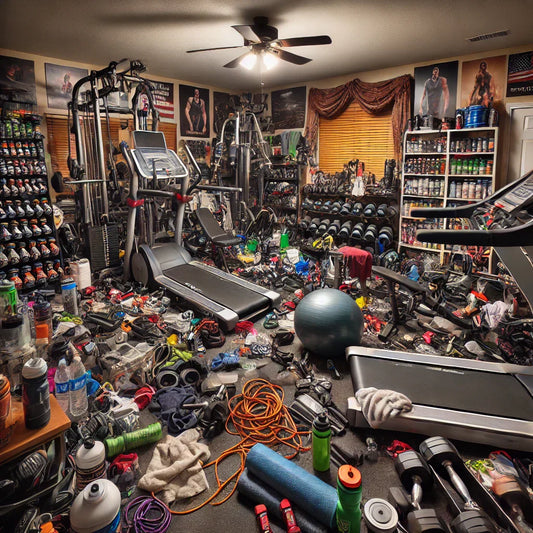 Cluttered home gym